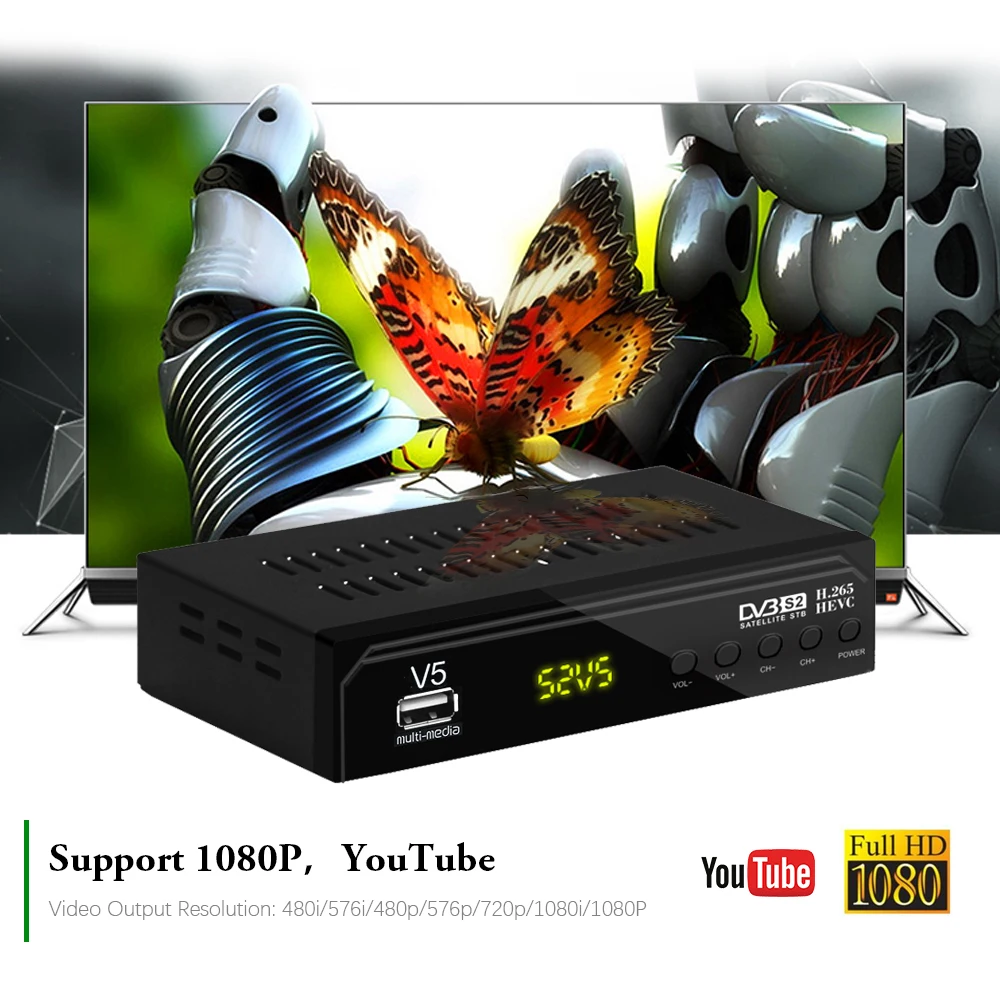 Vmade Full HD 1080P DVB S2 цифровой спутниковый ресивер с поддержкой USB WIFI Youtube|Спутниковое