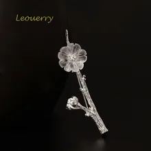 Leouerry, 925 пробы, серебряная, винтажная, этническая, ВЕТОЧКА, кристалл, цветок, брошь в виде сливы для женщин, индивидуальная, ручная работа, цветок, булавки, ювелирное изделие