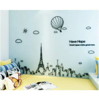 

Large Bedroom Wall Sticker Fashion Mural For Home Decor DIY Modern Tower Wall Art Decal Wallpaper Poster For Sofa Background