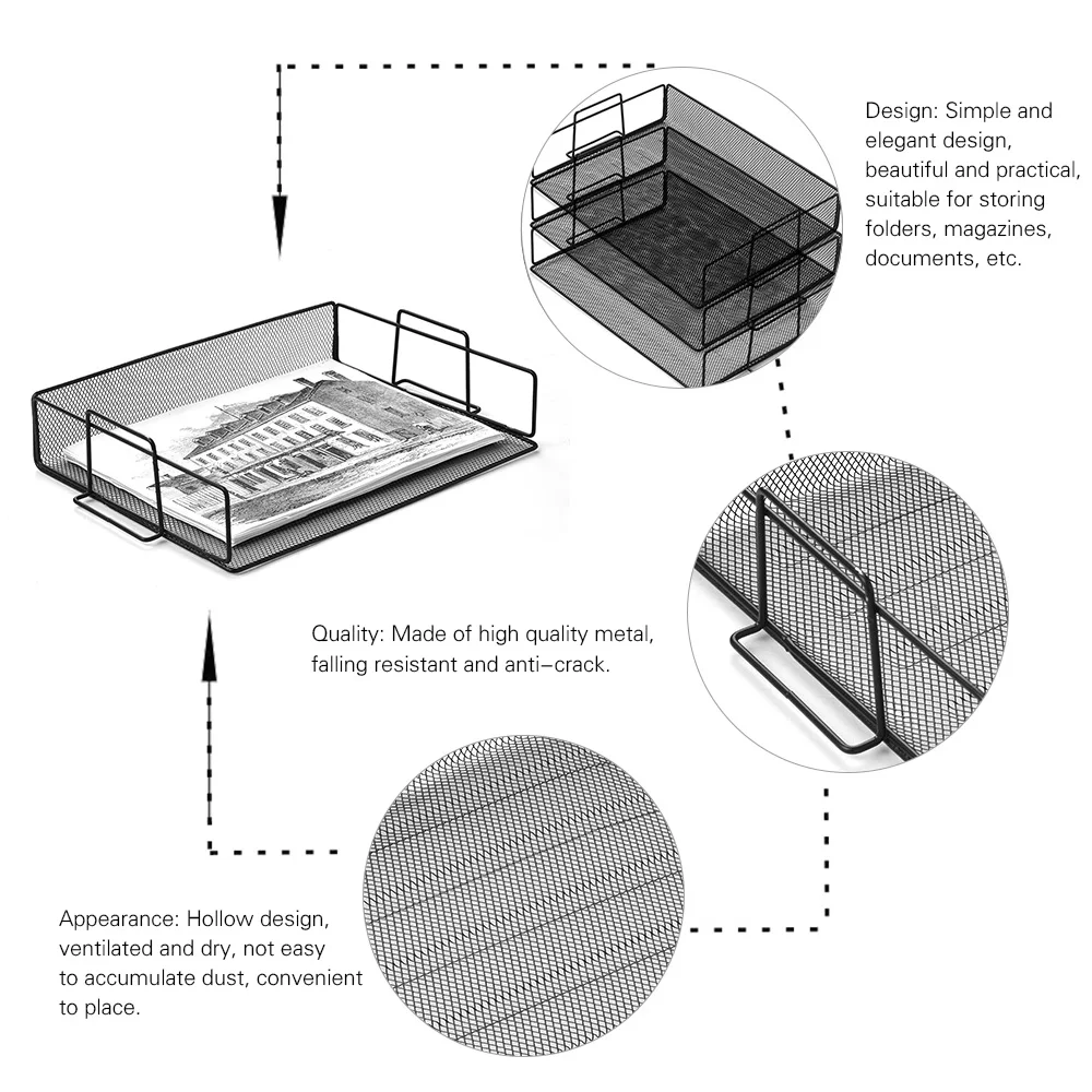Штабелируемый Настольный Файл для документов, буквенный лоток, органайзер, сетчатая коллекция, для хранения, для организации бумаги и файлов, папки для дома и офиса