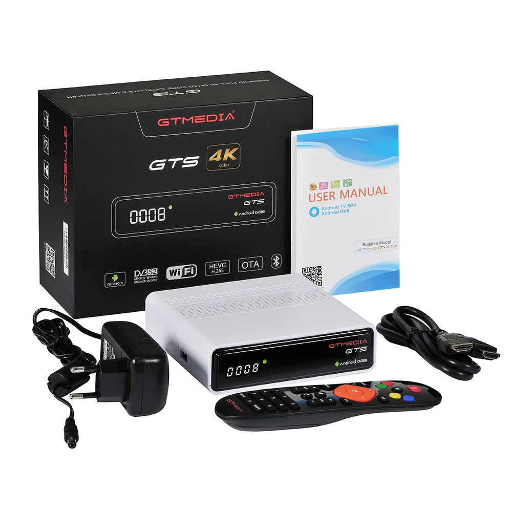 GTMEDIA GTS 4K Android ТВ приставка рецептор DVB-S2 Bluetooth спутниковый ресивер Поддержка Cccam IP tv m3u ТВ приставка PK freesat v8 nova