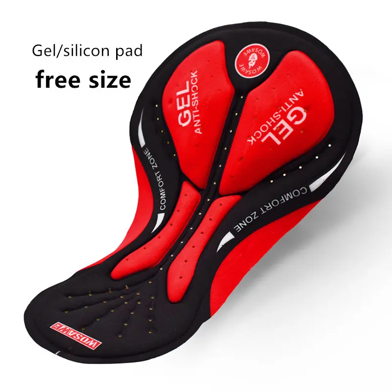 Gel Pad Only-Red WOSAWE, светоотражающие мужские велосипедные шорты для горного велосипеда, спортивные, гелевые, для самостоятельной сборки, для езды на горном велосипеде, для гонок, для защиты от дождя, велосипедные шорты - Цвет: Gel Pad Only-Red