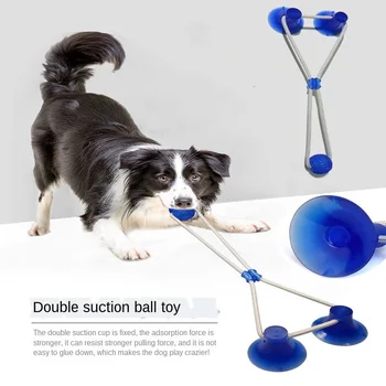 

Multifunction Pet Molar Bite Toy Suction Cup Dog Push Toy with Ball Pet Tooth Cleaning Chewing Rubber Dog Toys Rubber Dog Toy