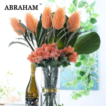 

63cm Long Fake Cycas Flower Branch Artificial Australia Banksia Tree Plastic Hyacinth Flower for Home Office Quality Decoration