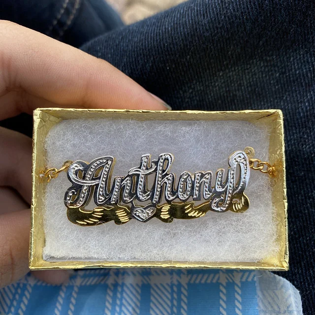 Custom Name Necklace Personality Stainless Steel Gold Choker Nameplate Pendant Necklace Jewelry Wedding Gift