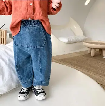 

2020 New Girls Boys Denim Pants Spring Fashion Kids Pants 1-7T PP944
