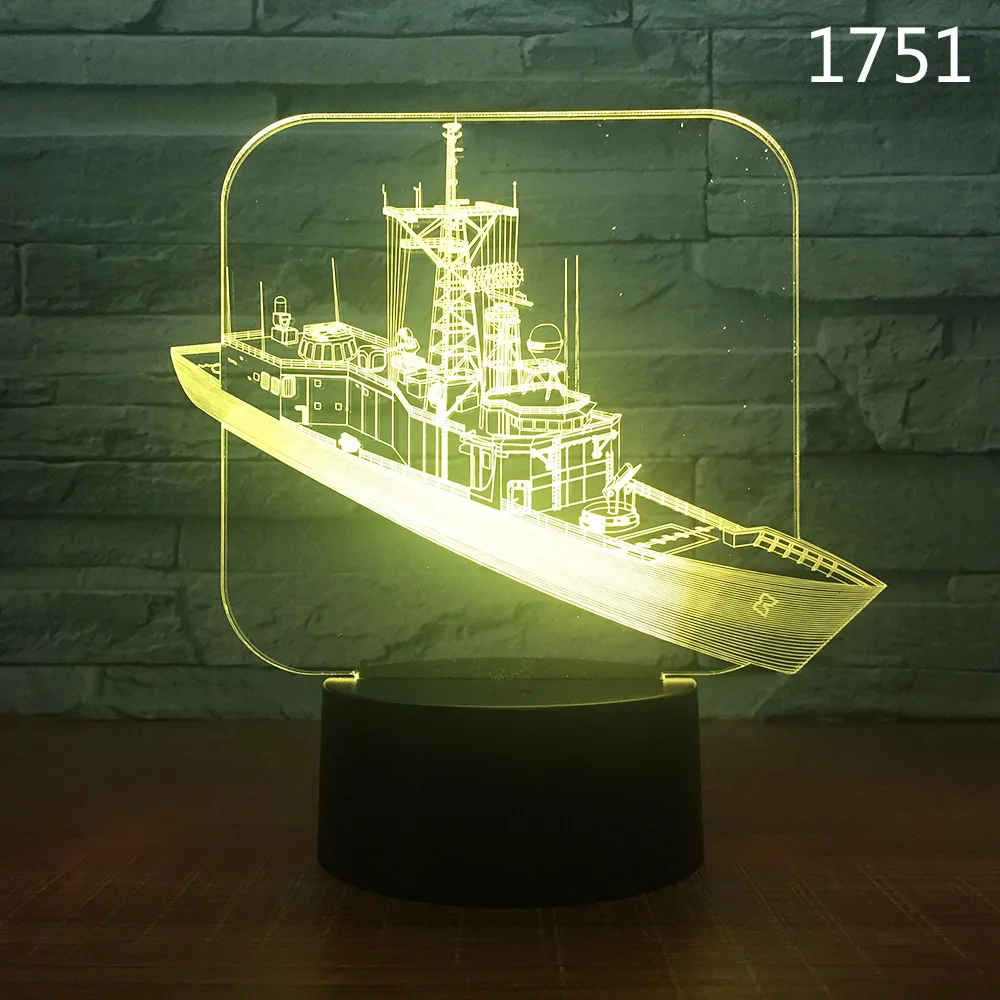 3D морское плавание лодка корабль тема светодиодный светильник 7 цветов Изменение Иллюзия ночник usb настольная лампа декор Освещение Прямая поставка