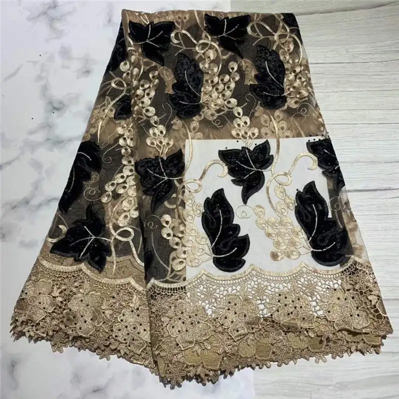 

ZQ!high quality african lace fabric New Silk french lace material for wedding dress 5 yards free shipping ! P72516