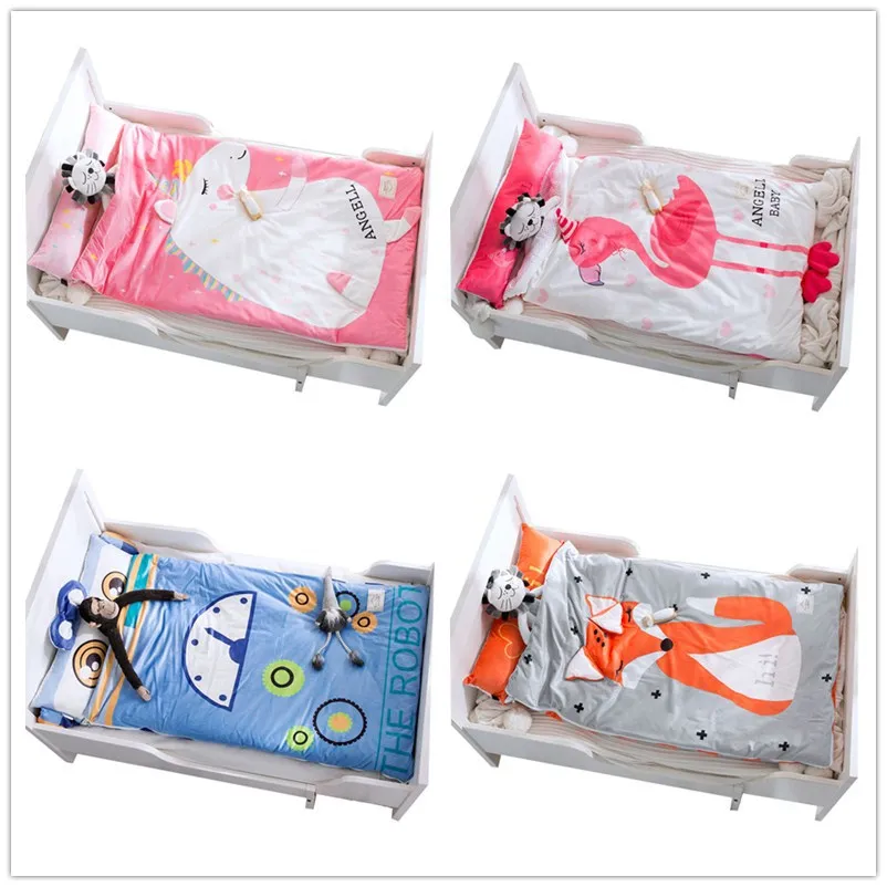 CHILDREN'S Cartoon Sleeping Bag Children Anti-kick Quilt Autumn And Winter Thick Baby Velvet Plush Unicorn Sleeping Bag