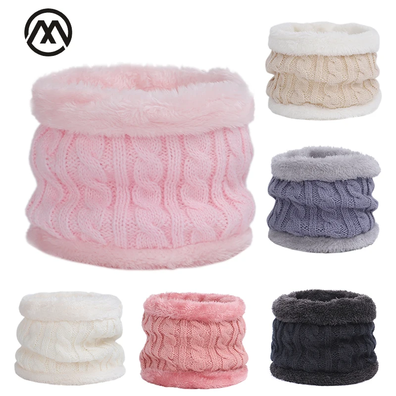 Winter Cute Girl/Boy Scarf Outdoor Warm Children's Knit Neck New Solid Color Plus Velvet Bib Casual Baby Cotton |