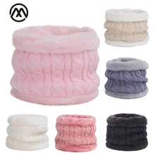 

Winter Cute Girl/Boy Scarf Outdoor Warm Children's Knit Scarf Neck New Solid Color Plus Velvet Bib Casual Baby Warm Cotton