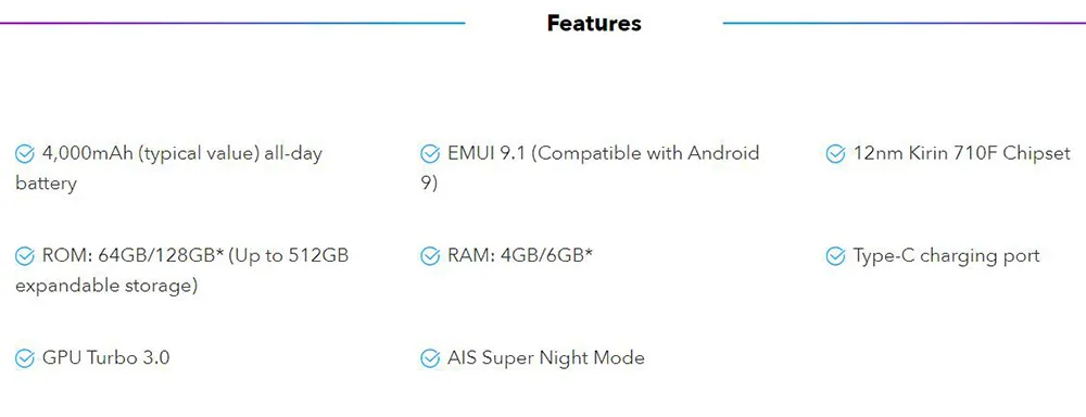 Мобильный телефон Honor 9X6 GB 128GB Kirin 810, четыре ядра, 6,59 дюймов, отпечаток пальца, 4000 мАч, 48MP камера, Anroid 9, 4G смартфон