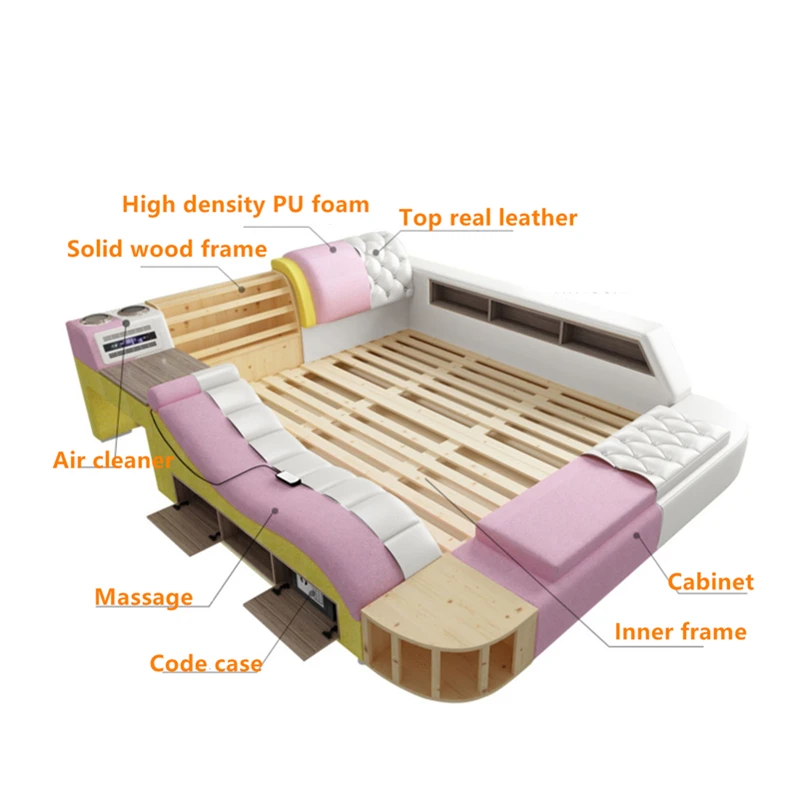 CBMMART Genuine leather massage multifunctional bed for sale | Мебель