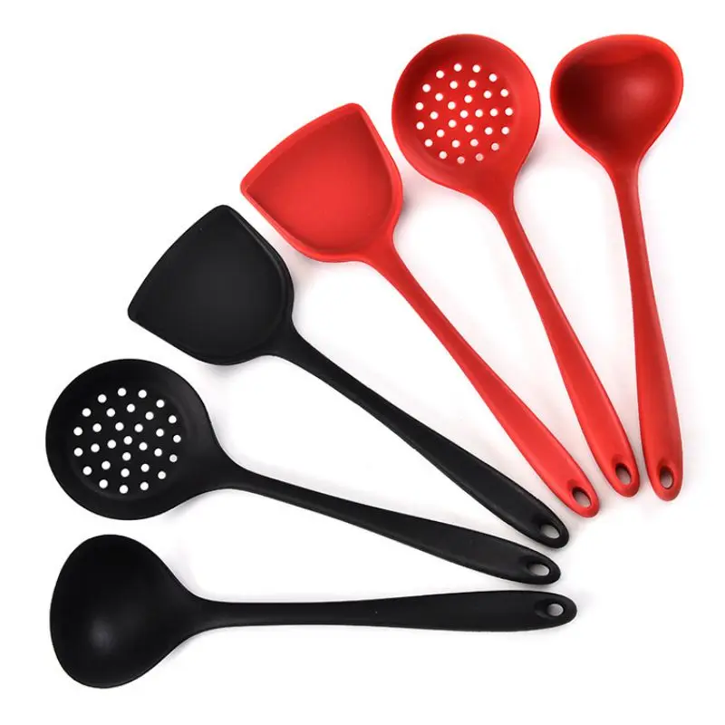  Silicone Cake Spatula Mixing Batter Scraper Brush Kitchen Tableware Rice Spoon Egg Fish Frying Pan 