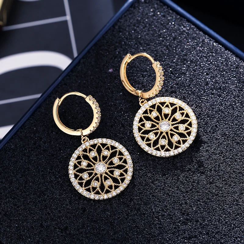 H79c1c84181d0428d8d0eb9060446c84b2 - 14K Gold Real Diamond Earring Round Hollow Wedding Gemstone for Women Peridot Bizuteria Grrnet Drop Earring Jewelry Orecchini