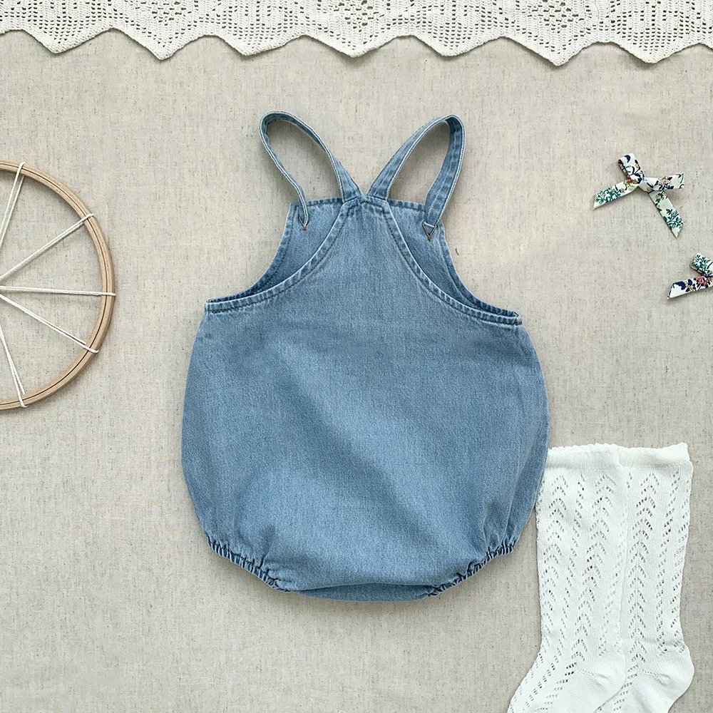 Autumn Newborn Denim overalls Baby Girls Boys Jumpsuit Overall Toddler Girl Cowboy Clothes Infant Baby Girls Boys Romper Bamboo fiber children's clothes