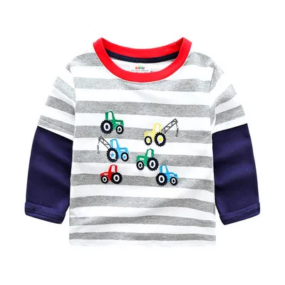 VIDMID/футболка для мальчиков; Детские футболки с длинными рукавами; осенние детские рубашки с героями мультфильмов для мальчиков; хлопковая одежда для малышей; футболка - Цвет: same as photo
