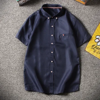 

Solid Color Short Sleeve Shirt Men's Spring Summer Casual Shirt High Quality Harajuku Tops Korean Style Men Clothing M-5XL