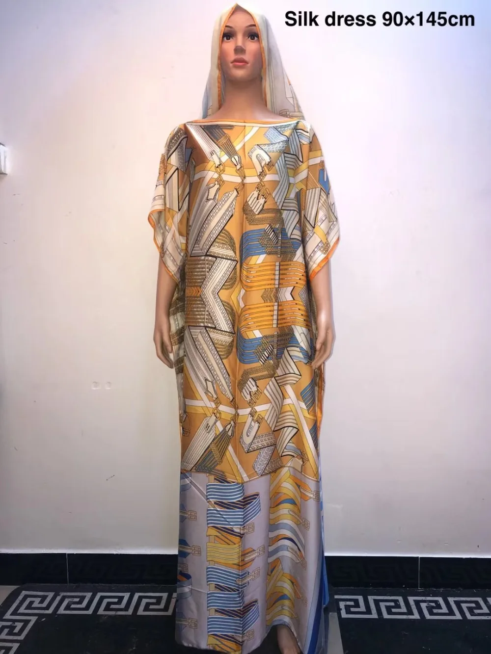Супер Размер Кафтан шелковое женское платье с милым принтом Малайзия женские платья модные африканские женские платья африканские платья
