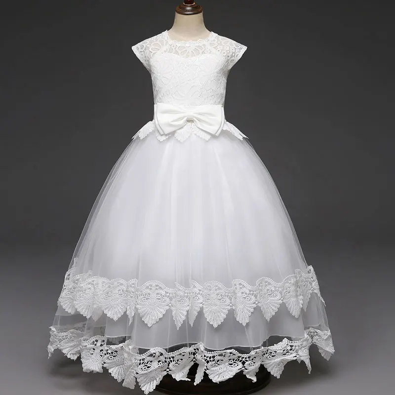 AmzBarley бальное платье принцесса Vestido свадебное кольцо носитель бант сетка марлевые Кружева Детские платья для девочек