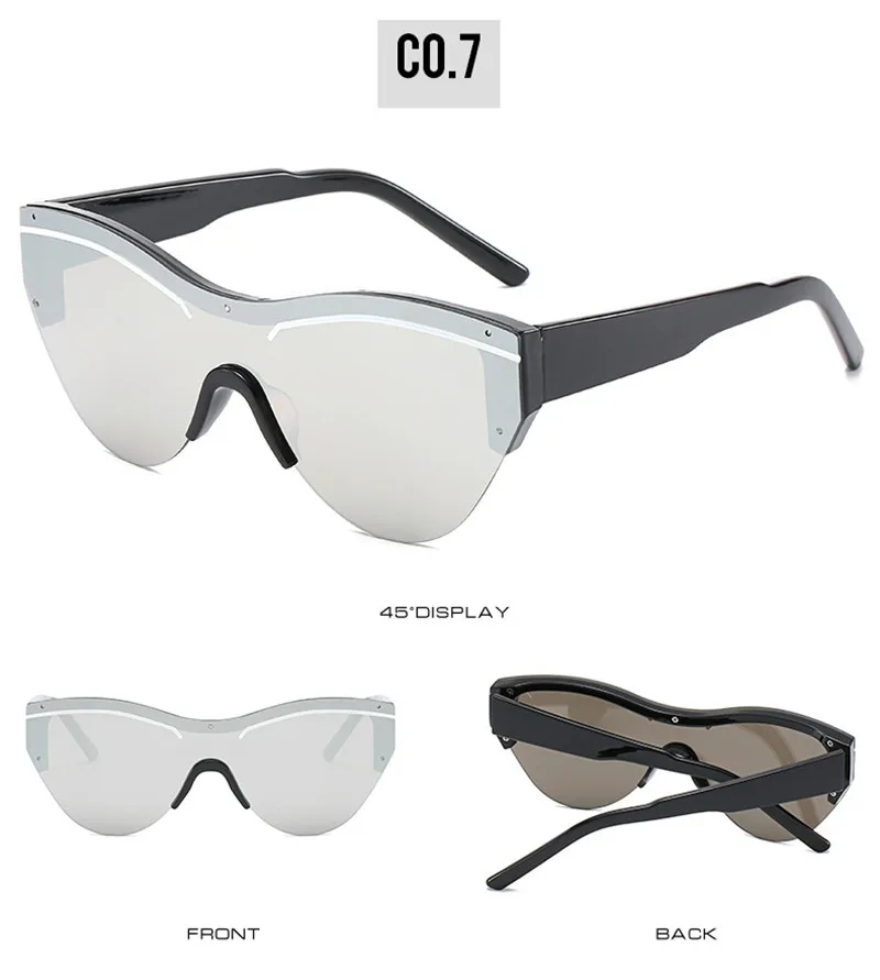 Винтажные черные солнцезащитные очки с кошачьим глазом женские новые роскошные брендовые цельные зеркальные синие солнцезащитные очки мужские полосатые очки для женщин