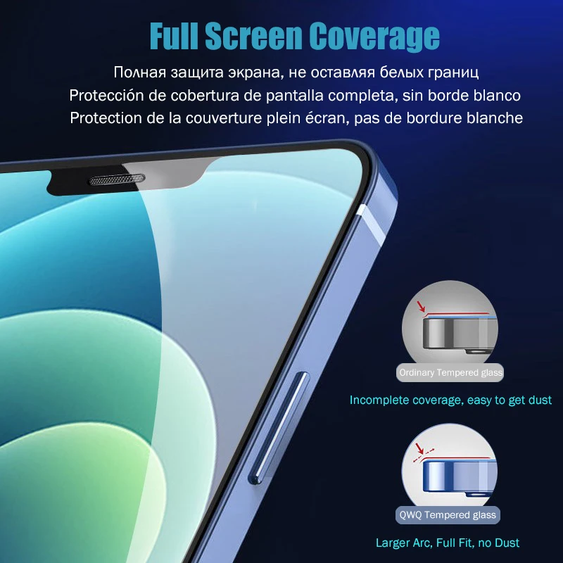 Full Cover Tempered Glass For iPhone 11 12 Pro Max XS 12 Mini Screen Protector Flim iPhone 7 8 6 6S Plus 6 5 SE Protective Glass