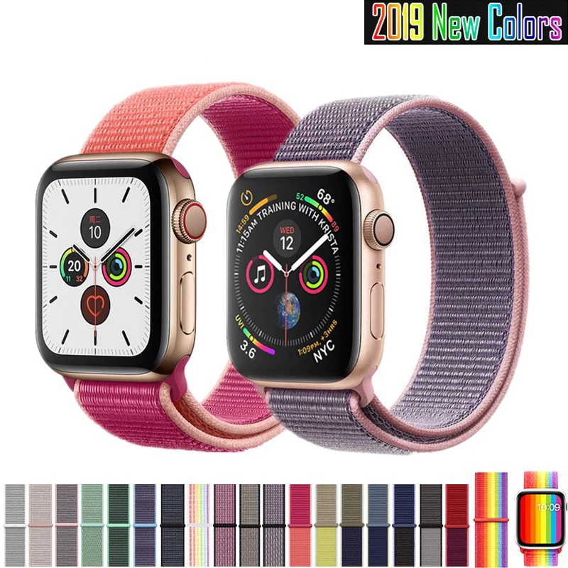 Нейлоновый ремешок для Apple Watch band 5 4 3 1 2 38 мм 42 дышащий сменный Браслет часов iwatch