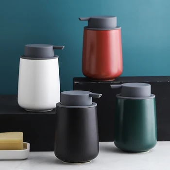 

Ceramic Soap Dispenser Bottle Cosmetics Shampoo Bottle Pressing Type Sanitizer Emulsion Separate Bottle Liquid Soap Dispenser