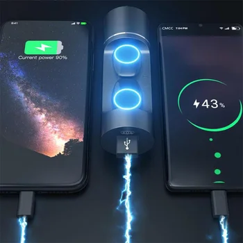 

Portable HiFi Illuminate High End Sound Waterproof Bluetooth V5.0 Earphone Earbuds With Charging Bin In-ear Earpiece