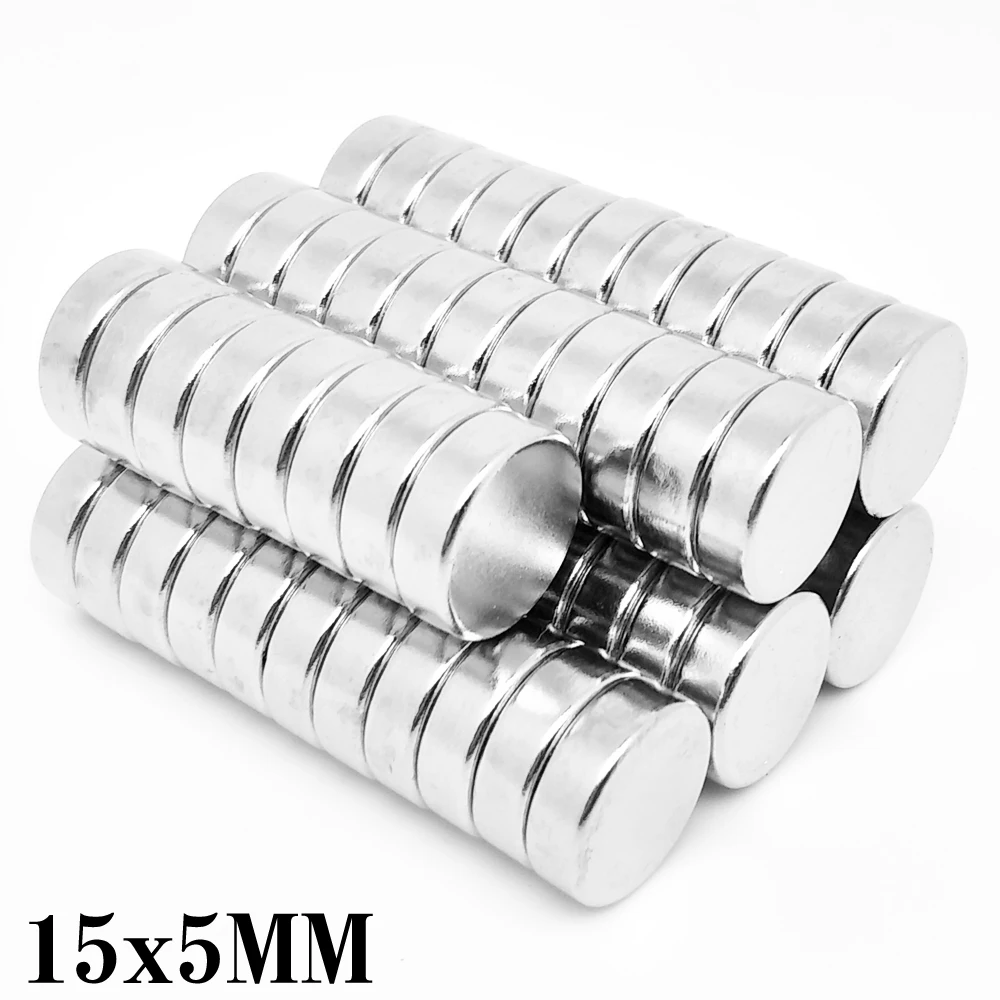 2/5/10/20/50PCS 15×5 Round Powerful Strong Magnetic Magnets 15mm X 5mm Permanent Neodymium Magnet 15x5mm Disc Search Magnet 15*5