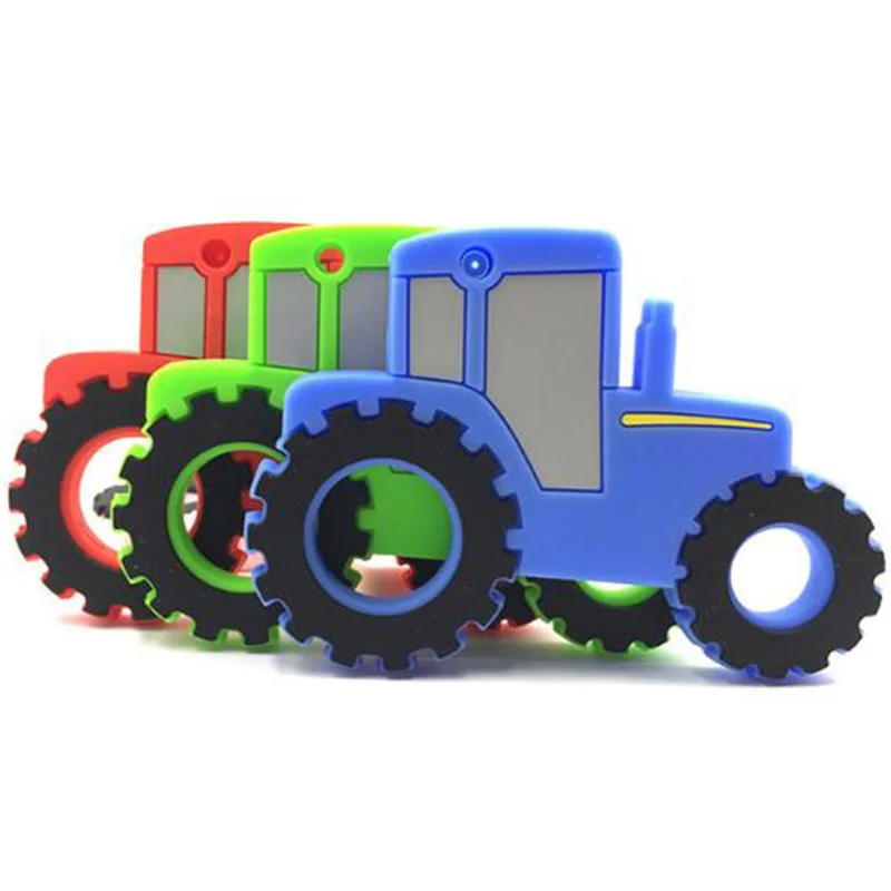 Baby Silicone Teether Teething Toy Beads DIY Car Shaped Chew Necklace Nursing Tool Pendant Food Grade For Boys | Мать и ребенок