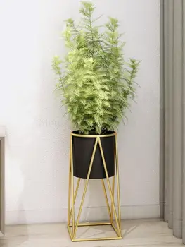 

European Style Simple Wrought Iron Flower Stand Rack Flower Shelf Indoor Living Room Floor-standing Green Stalking Green Plant P