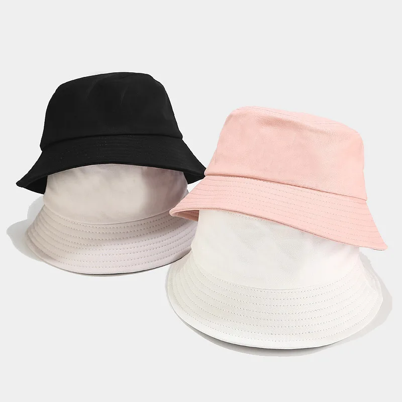 유니섹스 봄 여름 100% 코튼 버킷 모자, 여성 야외 자외선 차단 낚시 모자, 남성용 Bob Chapeau Panama 접이식 태양 모자