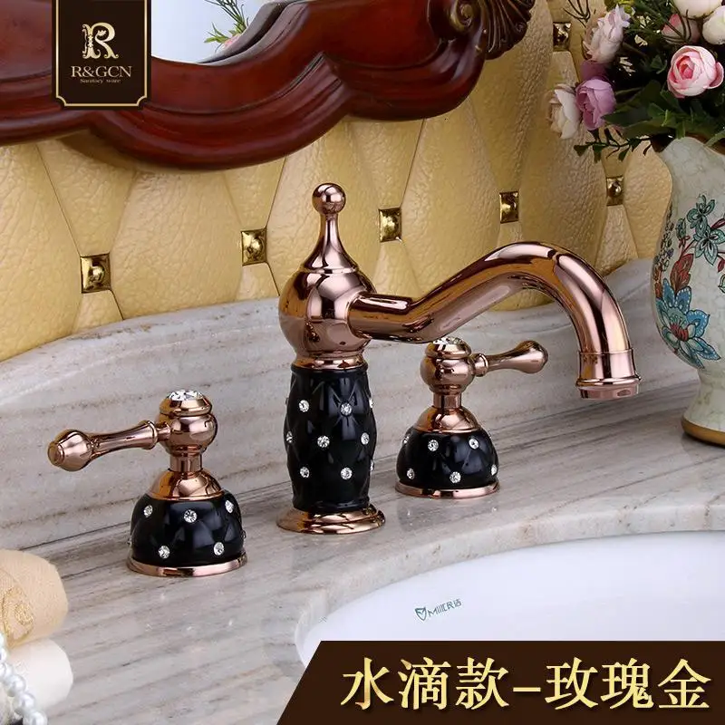 Кухонный кран в форме капли воды, изысканный розовый Алмазный кран, двухслойный кран для горячей и холодной воды - Цвет: DROP SHAPE