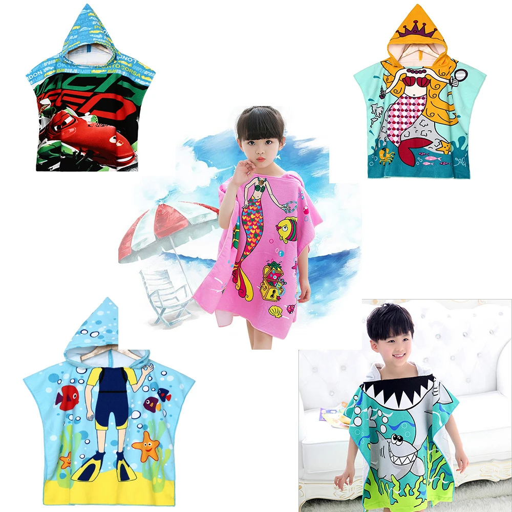 

Size 60*120cm Kids Cartoon Baby Hooded Bath Towel Bathrobe microfiber Terry Infant Bath Wrap Toddler Kids Gifts