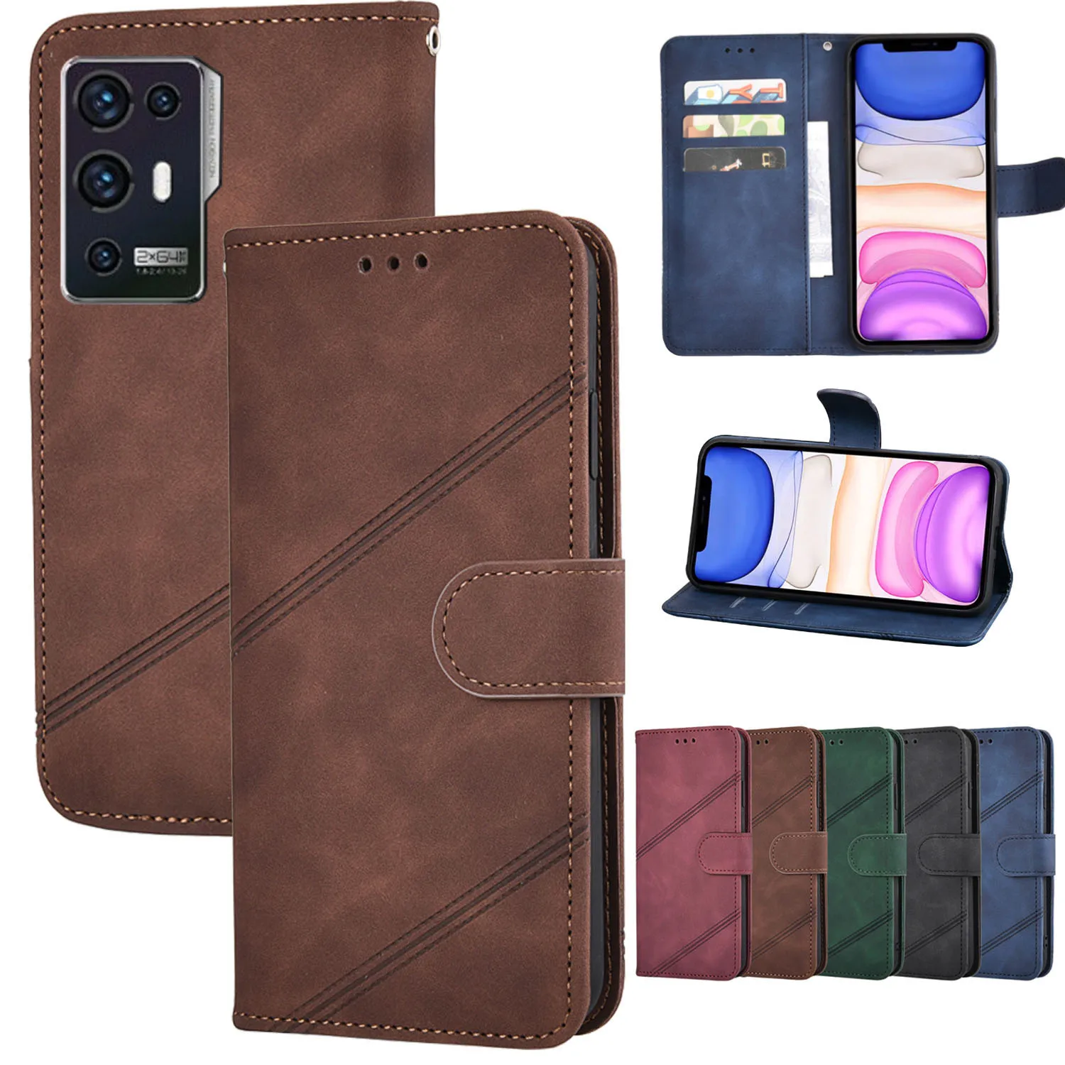 

Leather Case For ZTE Blade V30 X1 5G A1 ZTG01 11 Prime Axon 30 Pro Ultra S30 SE Funda On Nubia Red Magic 6R Z30 Axon 11 SE V2020