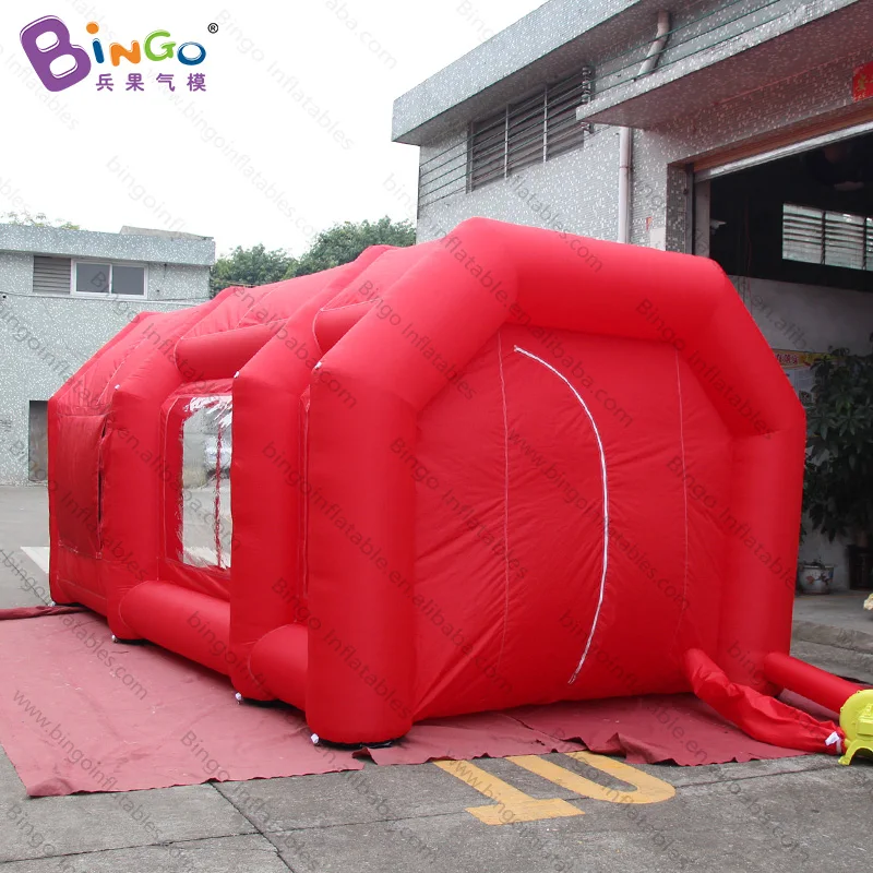 

FACTORY WHOLESALE 5.8x3.2x2.5mh inflatable red spray kiosks inflated scheduled painting car tent