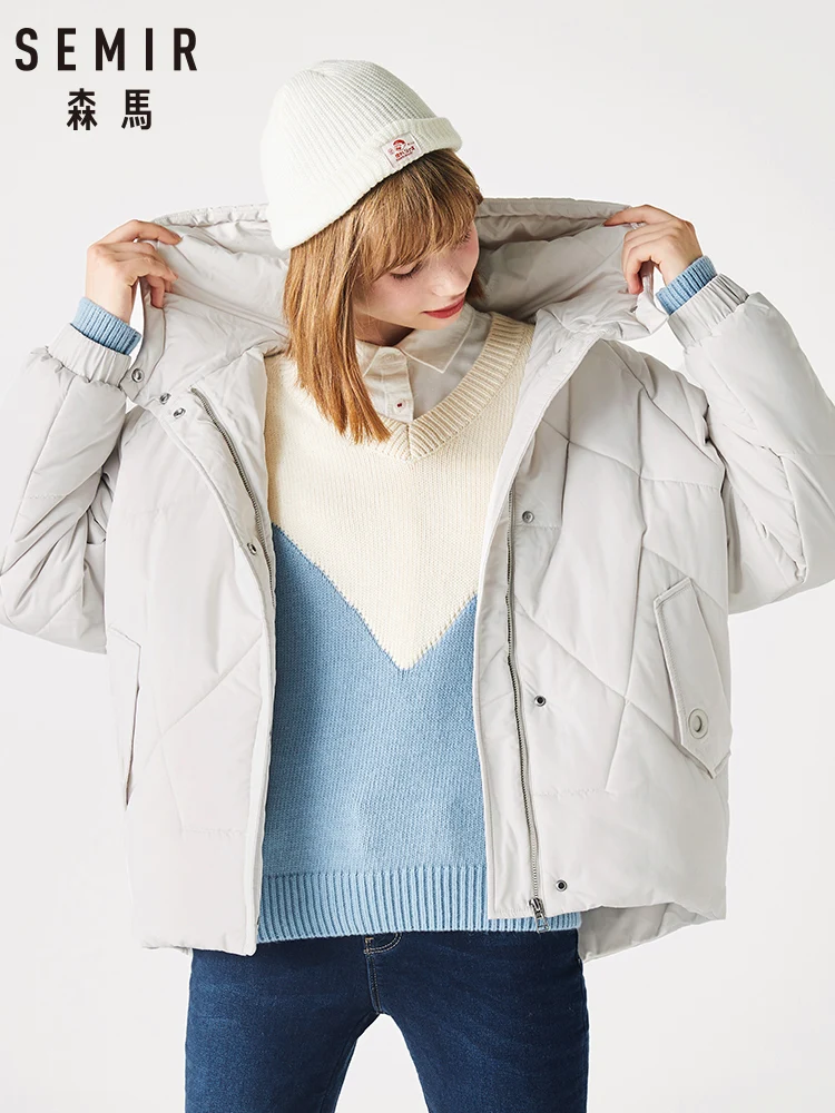 SEMIR, зимняя женская куртка,, стиль, корейский стиль, Свободная Женская хлопковая одежда, короткая, секционная, хлопковая куртка, деловой стиль, ins