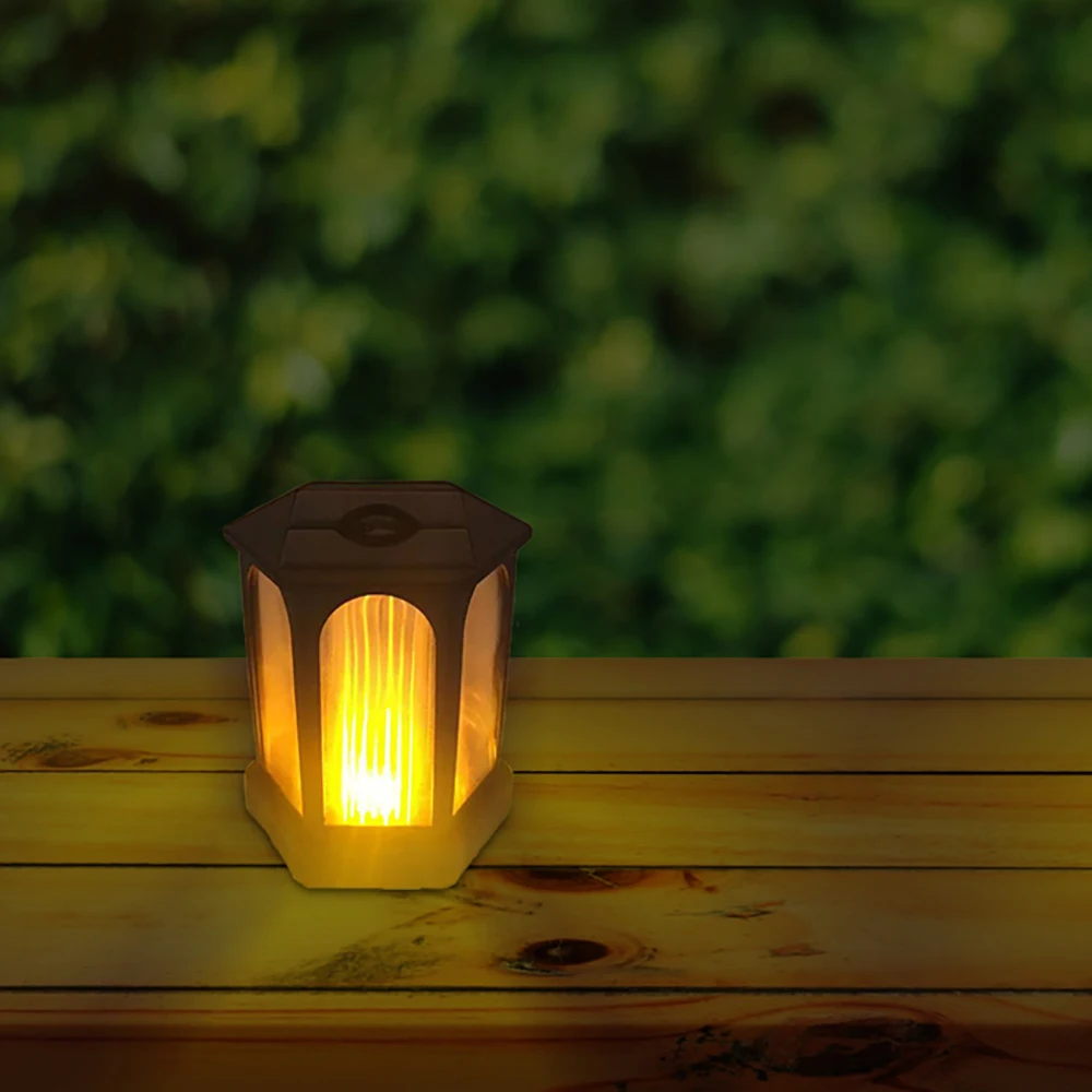 Водонепроницаемый Солнечный гексагональный настенный светильник с пламенем на открытом воздухе садовое пламя подвесной световой столб пейзаж Подвесной Настенный светильник