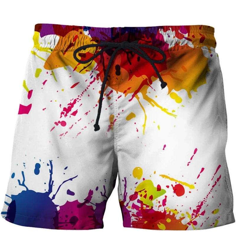 Новая мода красочные картины обшитые мужские шорты летние 3D пляжные шорты для мужчин Отдых серфинг шорты Homme Прямая поставка