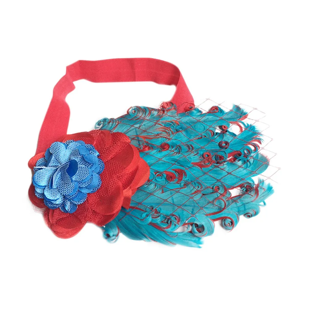 Baby Girls Newborn Headwear Baby flower bow feather headband feather baby headband girl hairbands bow hair Headbands