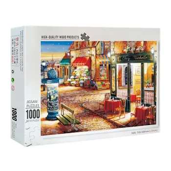

New 1000 Pieces Quiet corner Puzzles Wooden Jigsaw Puzzles Floor Puzzle Intellectual Game Learning Education Decompression