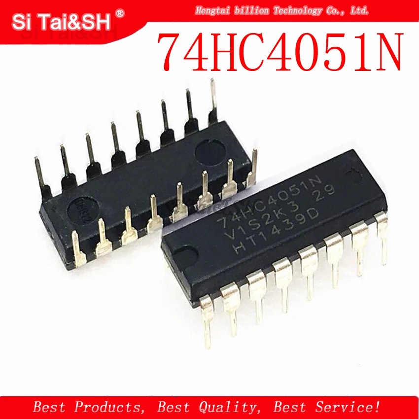 10pcs/lot 74HC4051 DIP16 multiplexer / demultiplexer 74HC4051N DIP-16 original authentic | Электронные компоненты и