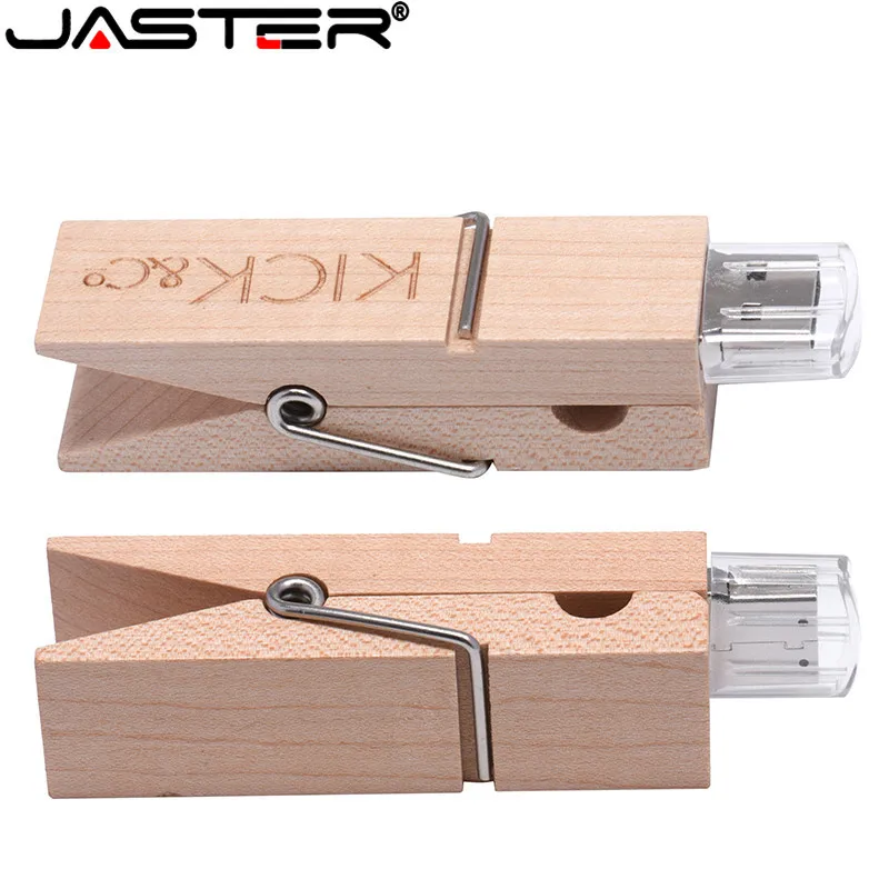USB флеш накопитель JASTER с деревянным зажимом 8/16/32/64 ГБ|USB флэш-накопители| |