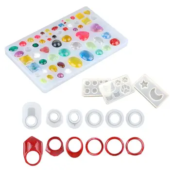 

JAVRICK 10 Pack Jewelry Casting Molds Silicone Resin Jewelry Molds for Resin Epoxy Making Tools Accessories