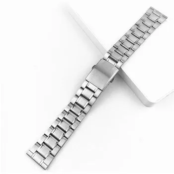 

12/14/16/18/20/22mm DICTAC Silver Stainless Steel Watch Strap Wrist Bracelet Metal Watch Band With Folding Clasp For Men Women