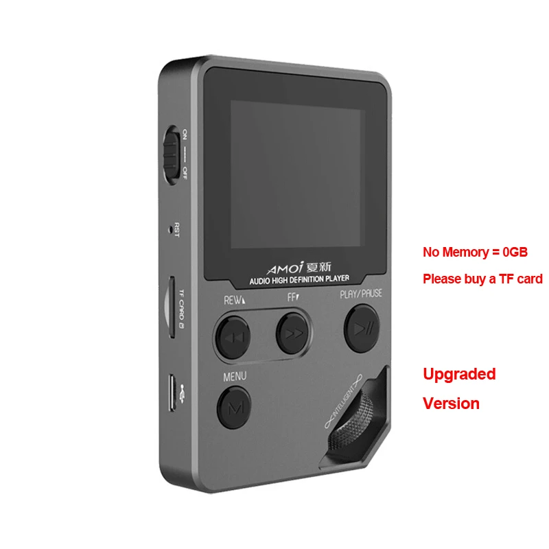 Upgrade No Memory Портативный мини MP3 HIFI стерео музыкальный плеер без потерь Профессиональный DSD64 3072 кГц аппаратное декодирование аудиофилов Flac Walkman - Цвет: Upgrade No Memory