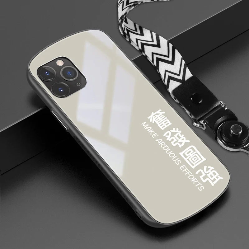 Для iphone 11 pro max 6,5 6,1 защитный чехол из закаленного стекла в форме дуги красочные игровые чехлы для iphone 11 6,1 стеклянная оболочка - Цвет: yxfenfatuqiang