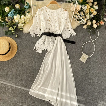 

Lace Blouse Irregular Casual Vintage Top Short Sleeves Good Quality Chiffon Woman Cloth Fashion Summer Spring 2020 Female Shirt