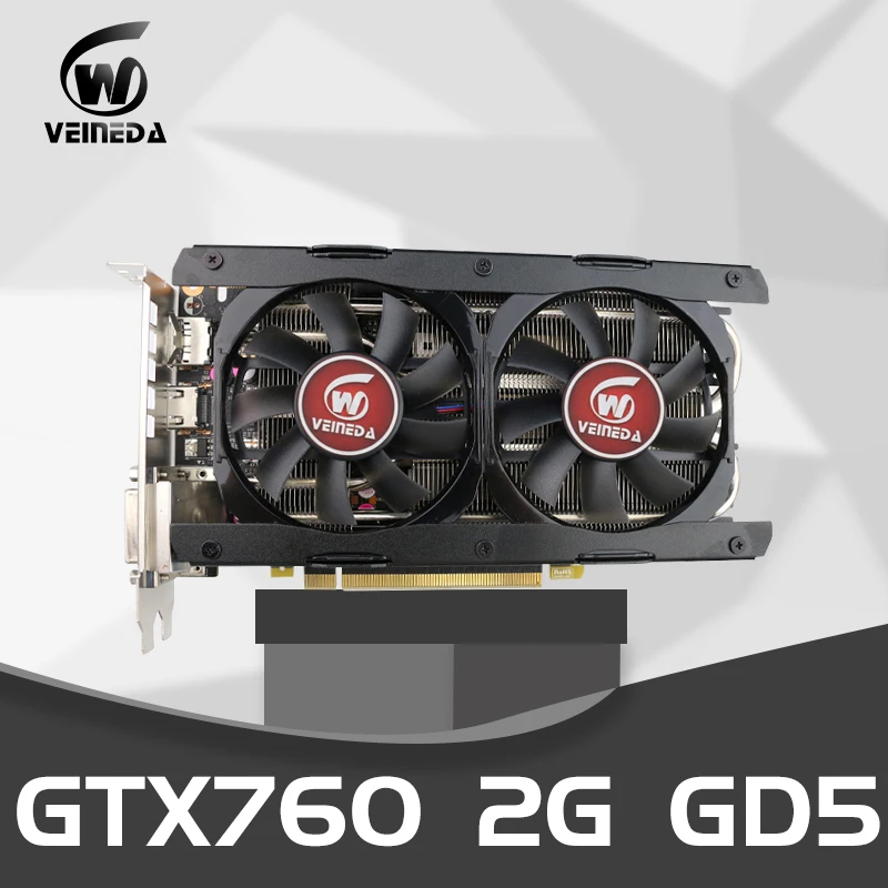 

Veineda Video Card GTX760 2GB GDDR5 256Bit 6004MHz PC Desktop DVI HDMI PCI Express 3.0 Stronger than GTX950, GTX750Ti